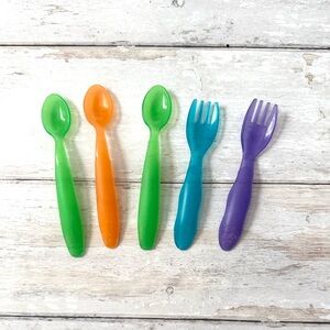 First Years Kids Baby Toddler Feeding Utensils Spoons Forks Set of 5 Pack